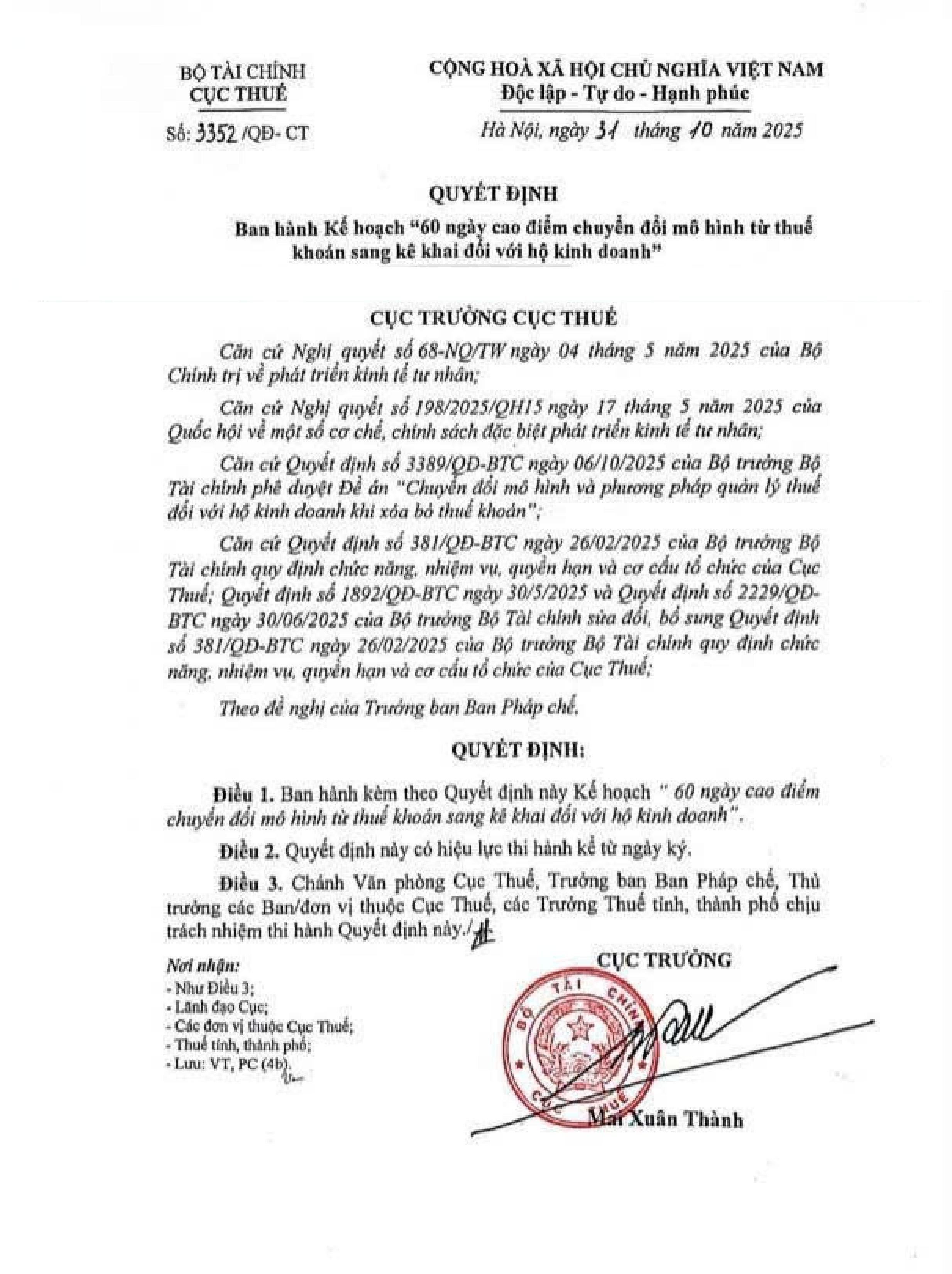 60 NGÀY CAO ĐIỂM CHUYỂN ĐỔI TỪ HỘ KHOÁN SANG HKD KÊ KHAI