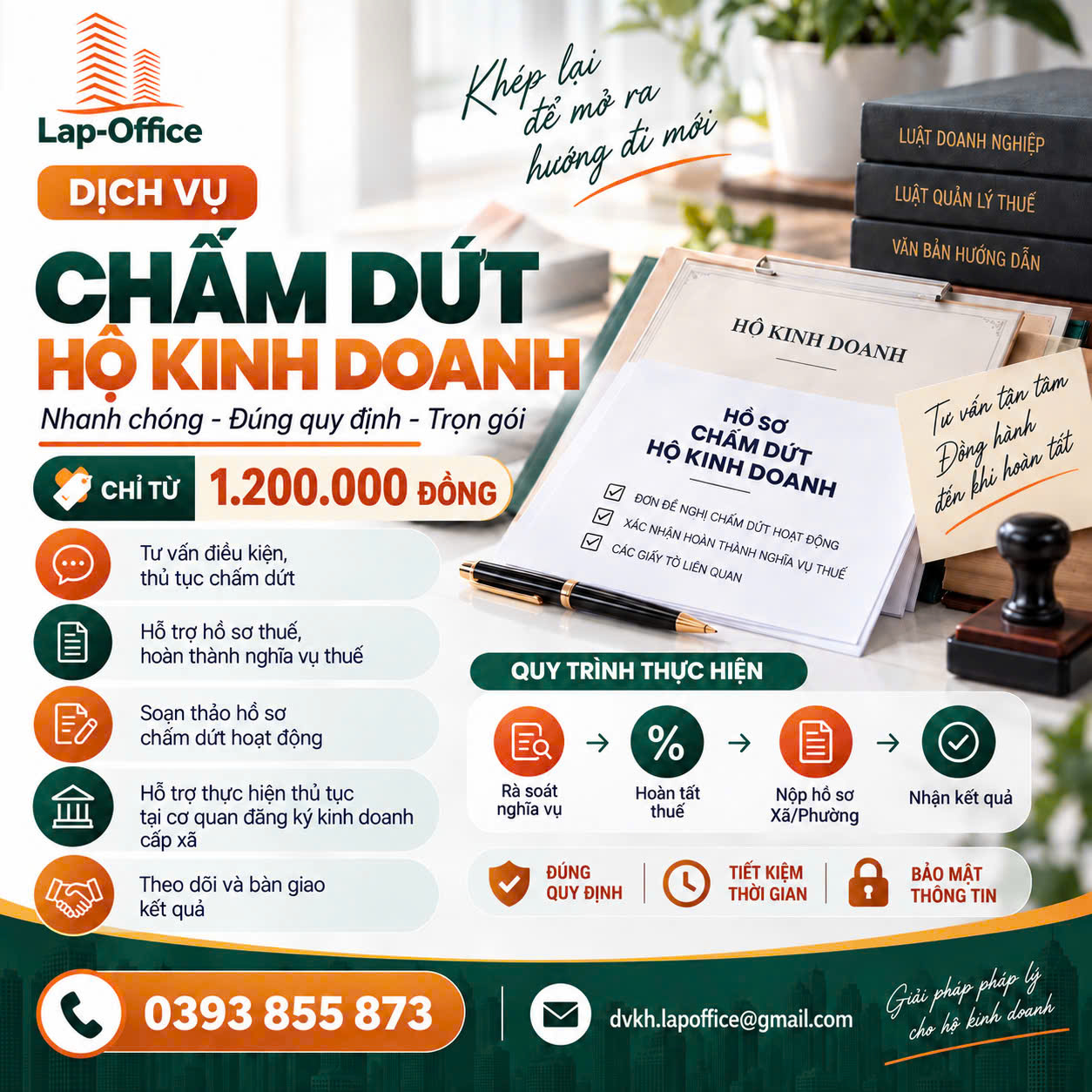 CHẤM DỨT HOẠT ĐỘNG HỘ KINH DOANH CHỈ TỪ 1.200.000 VNĐ