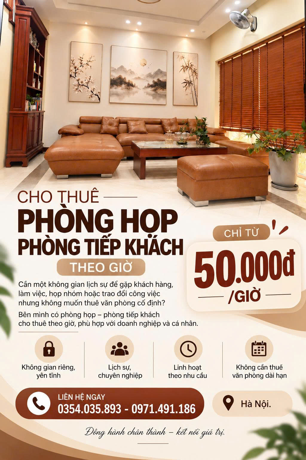 CHO THUÊ PHÒNG HỌP – KHÔNG GIAN CHUYÊN NGHIỆP, TIỆN NGHI, SẴN SÀNG PHỤC VỤ MỌI NHU CẦU
