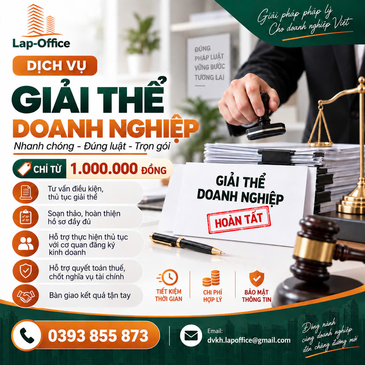DỊCH VỤ GIẢI THỂ DOANH NGHIỆP CHỈ TỪ 1.000.000 VNĐ