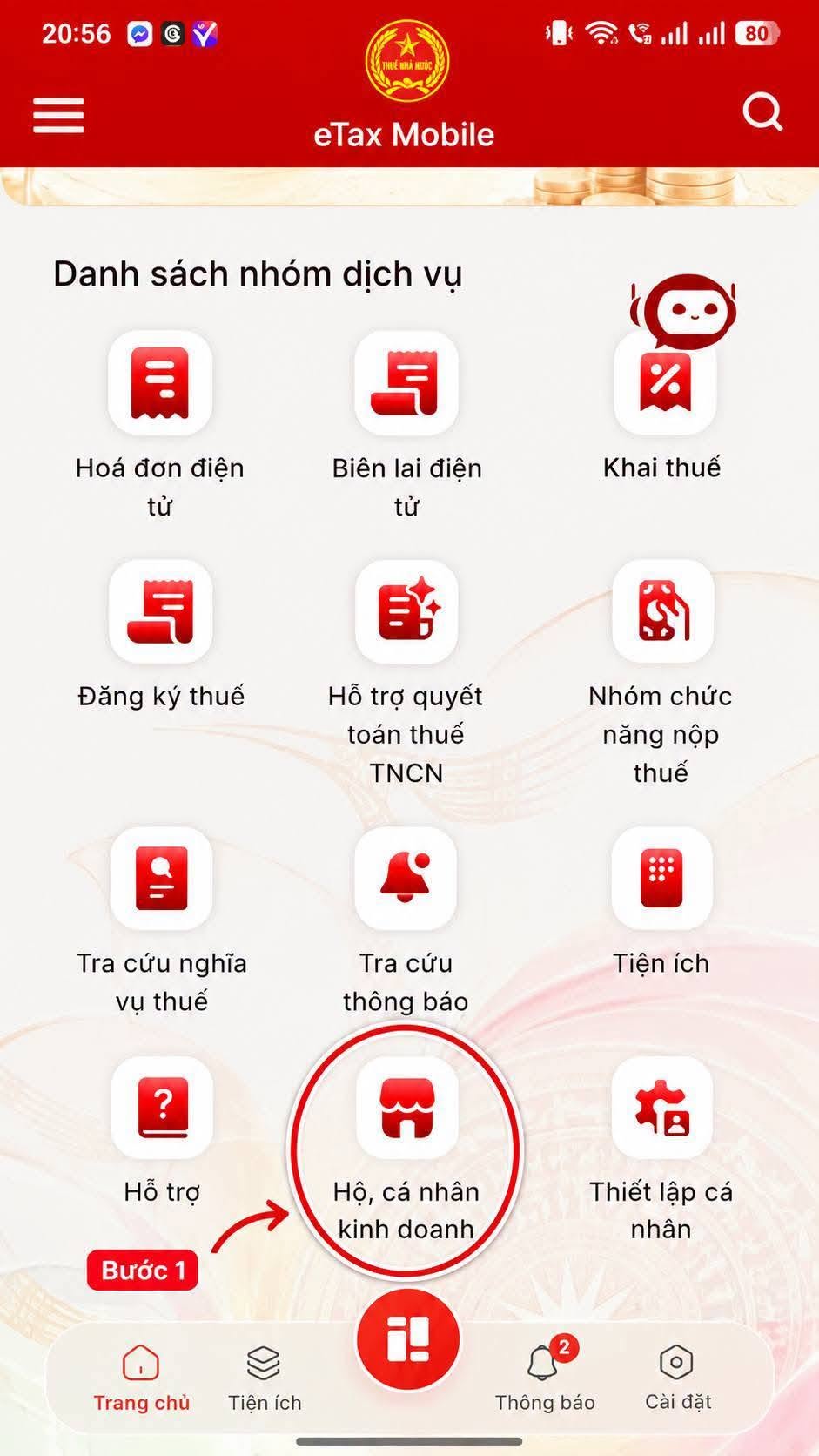HƯỚNG DẪN THÔNG BÁO DOANH THU 6 THÁNG ĐẦU NĂM ĐỐI VỚI HỘ KINH DOANH CÓ DOANH THU 1 TỶ TRỞ XUỐNG TRÊ