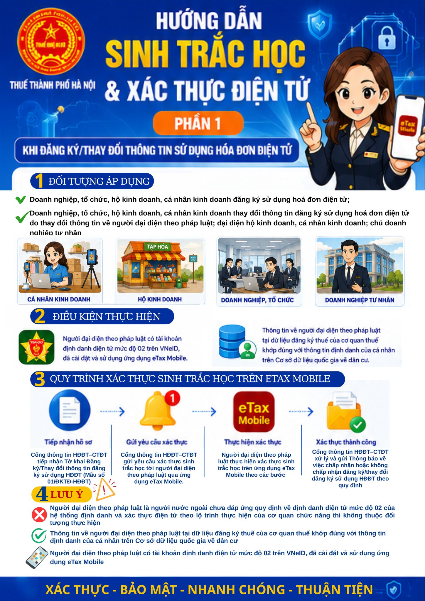 Hướng dẫn xác thực sinh trắc học trên ứng dụng Etax Mobile